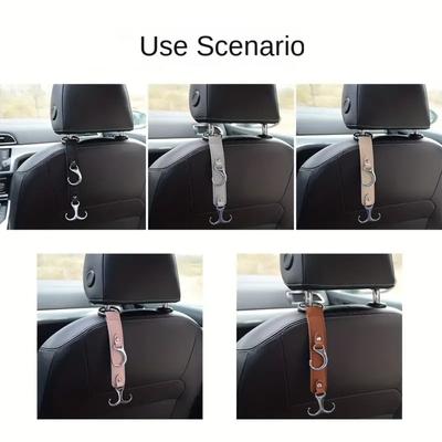 New Microfiber Leather Car Seat Headrest Hook Suede Multifunctional Car Hook Zinc Alloy Hanging Hooks Car Auto
