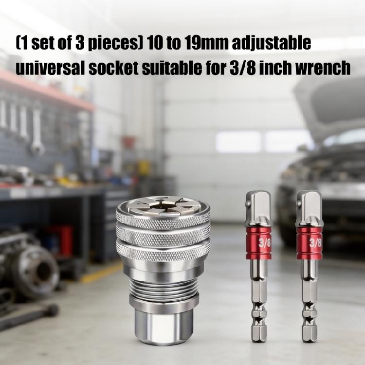 Socket Wrench Multifunctional Ratchet Quick Wrench 10-19Mm 3/8Inch Socket Tool for Ratchet Wrench Accessories