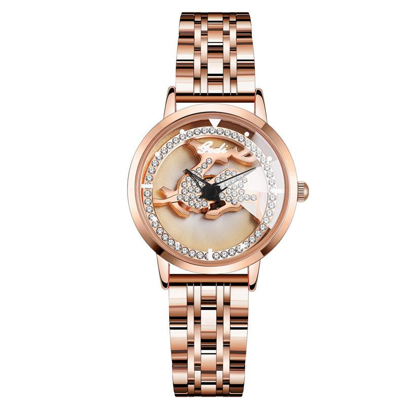 

Creative Rotation Yilu Has Your Women S Watch Niche High-End Quartz Watch Women S Fashion Steel Belt Waterproof Watch