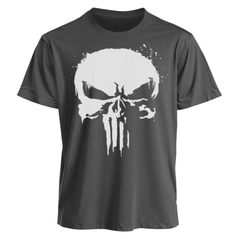 Marvel TShirt Men Women Punisher American Classic Sporty Oversized Short Sleeve Distressed Skull Graphic Edgy Streetwear Tee