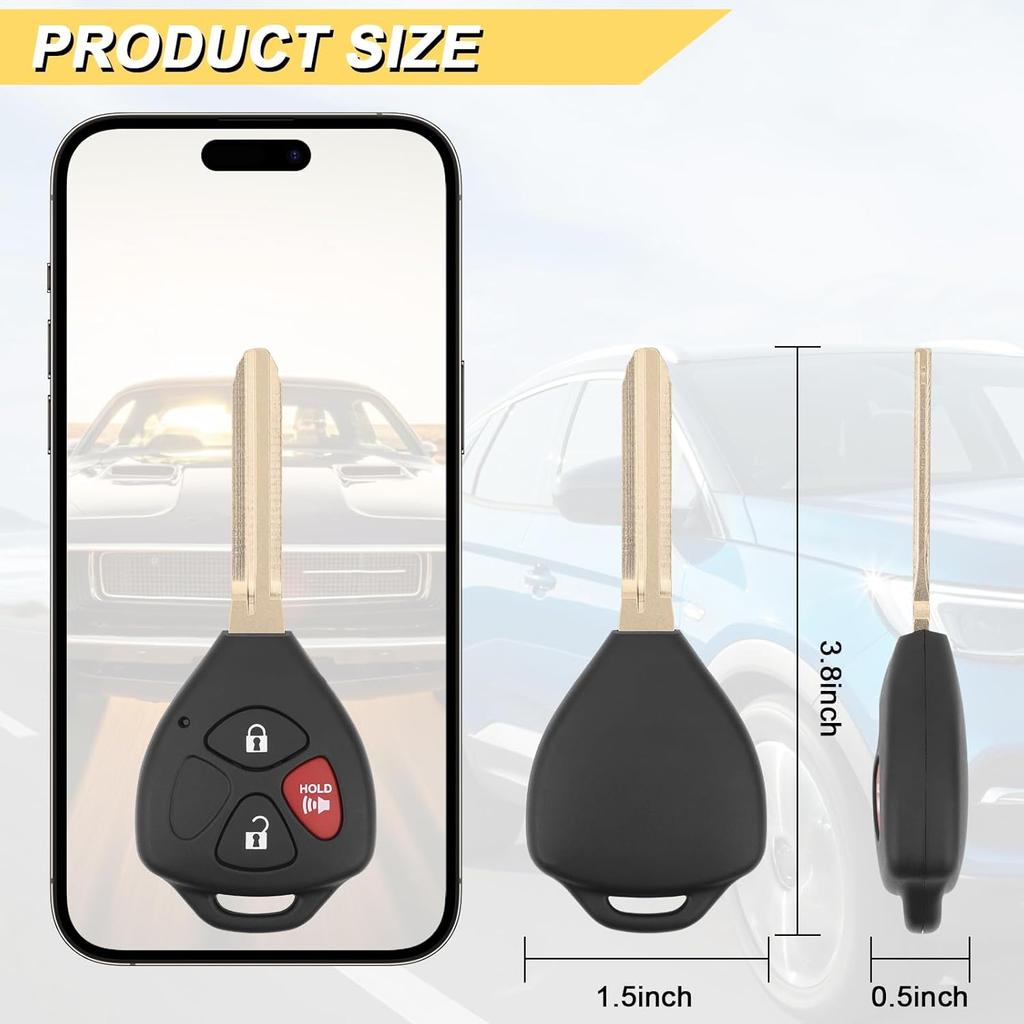 Key Fob Replacement For 2006-2011 Toyota RAV4/ 2008-2013 XB Car Keyless Entry Remote Control,HYQ12BBY 4D67 Chip,3 Buttons