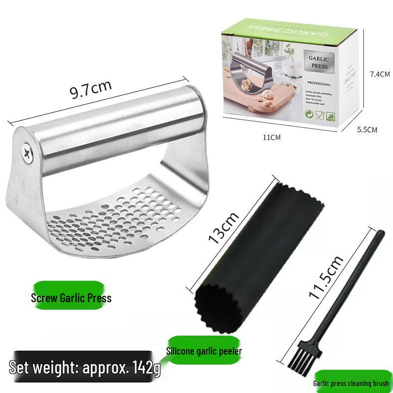Stainless Steel Ring-Shaped Handheld Garlic & Ginger Press