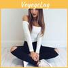 Premium Quality Mode Femme Decollete Crop Top With Long Sleeves For Stylish Comfort