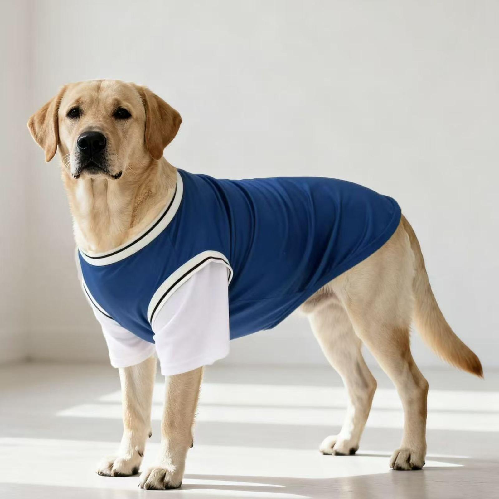 

Два дышащих сетчатых цветных комплекта одежды среднего и большого размера для питомцев в отпуске XXL синий