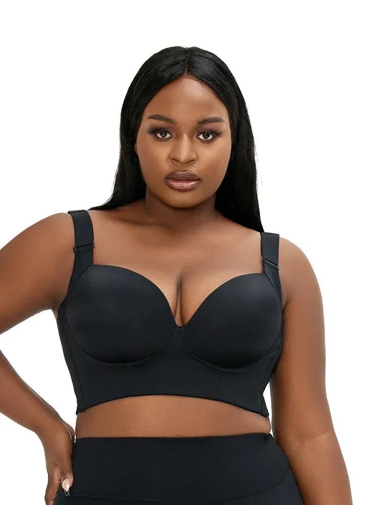 Plus Size Smooth Underwire Bra - Thin Cup, Side Support & Adjustable Fit for Women