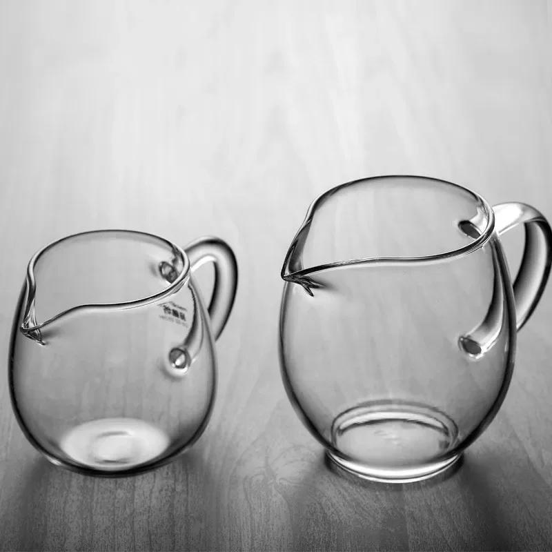 Verdickter Glas-Teekrug, Hitzebeständige Teetasse, Chinesisches Tee-Set Zubehör, Chahai, Klarer Kaffee-, Milchschaumbecher, Teegeschirr