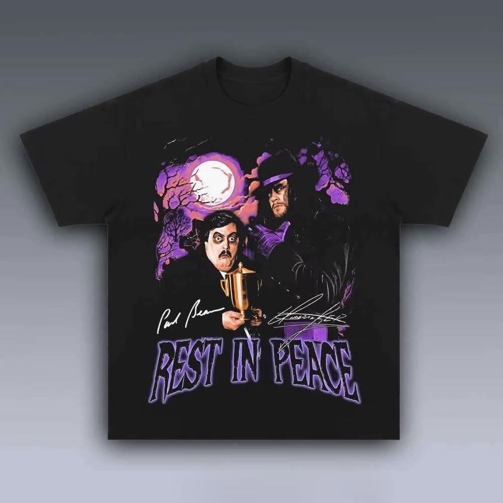 The Undertaker & Paul Bearer _Rest in Peace_ Graphic T-Shirt Men Women Retro Wrestling Fan Casual Streetwear Short Sleeve Tee 4XL