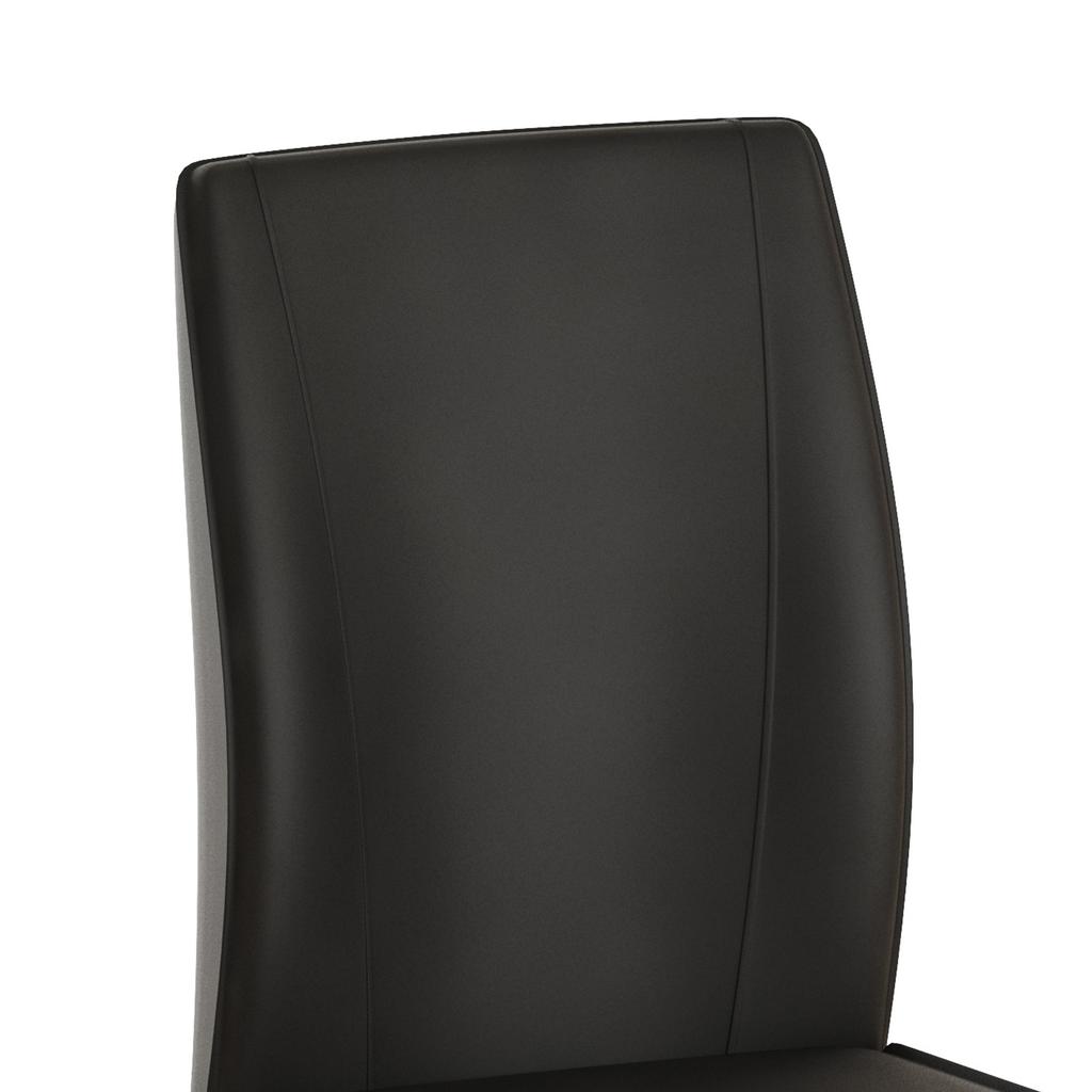 2-piece Set of Black PU Dining Chairs: Black Metal Legs, Ergonomic Design, Comfort and Aesthetics In One.