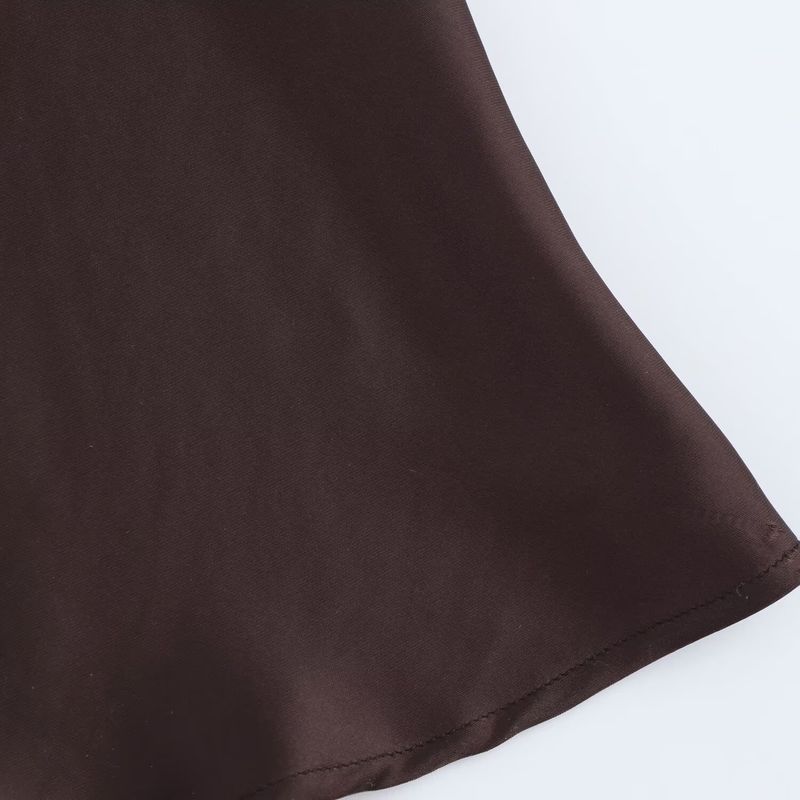 Kaslead New Arrival Women's Clothing Fashion Style with Belt Silk Satin Texture round Neck Sleeveless Dress 2277302