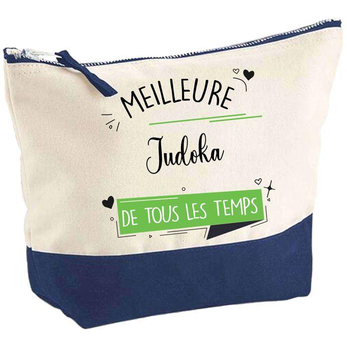 Trousse de maquillage - PLANETEE - Meilleure Judoka de tous les temps (fond bleu) - Grand format - Coton - Impression HD