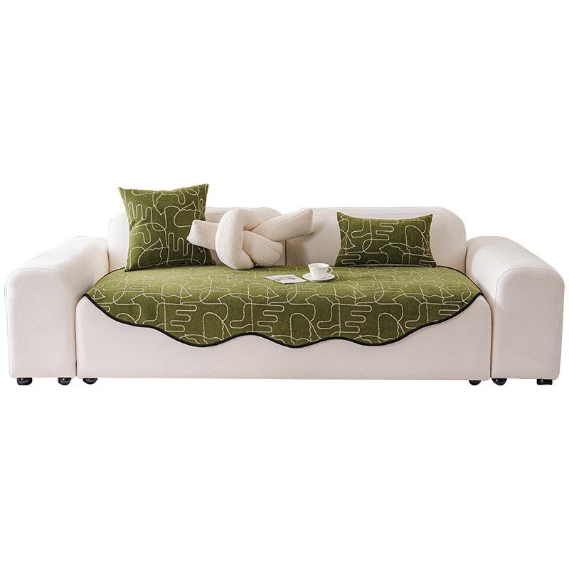 Irregular Sofa Cushions Are Universal In All Seasons, High-End Seat Cushions, Small Fresh Ins Wind Green Special-Shaped Sofa Cover