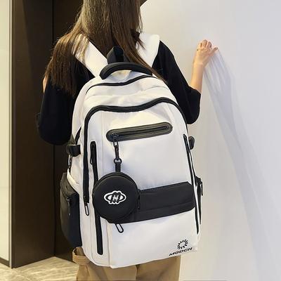New High-value Solid Color Backpack, Couple Casual Simple and Lightweight Travel Large-capacity Backpack