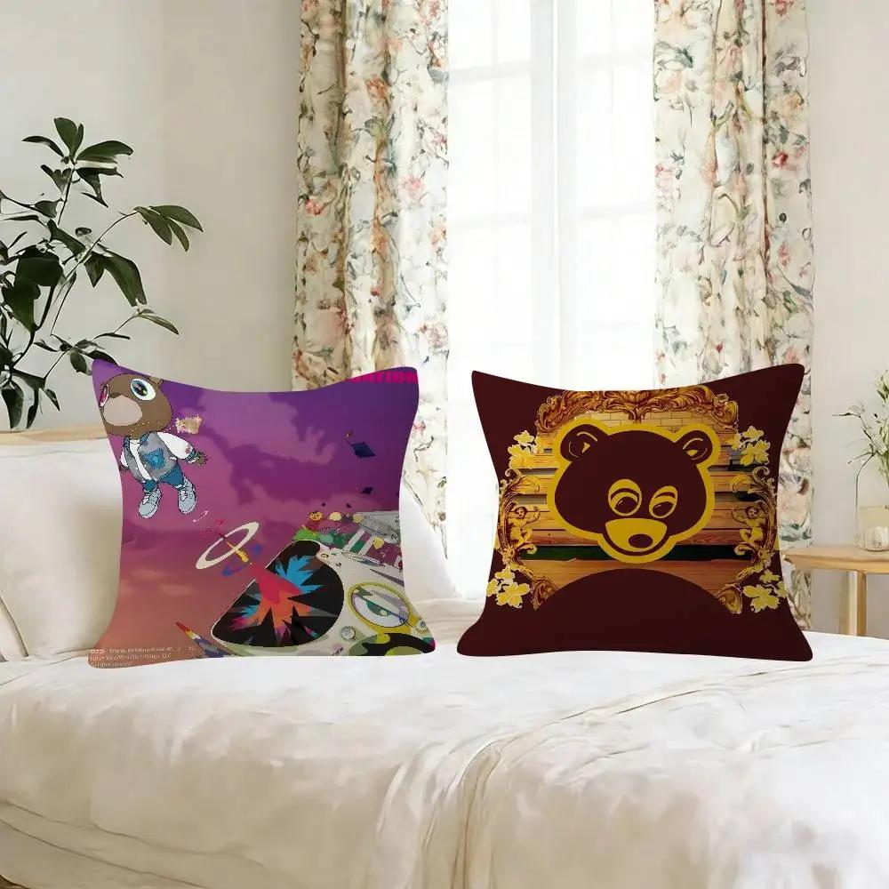 K-Kanye W-West Graduation Cushion Cover Pillowcase Upholstery Sofa Throw Pillow Home Decor Pillowcas
