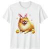 Pomeranian Dog Wearing Bunny Ears Unisexs TShirt Pomeranian Dog