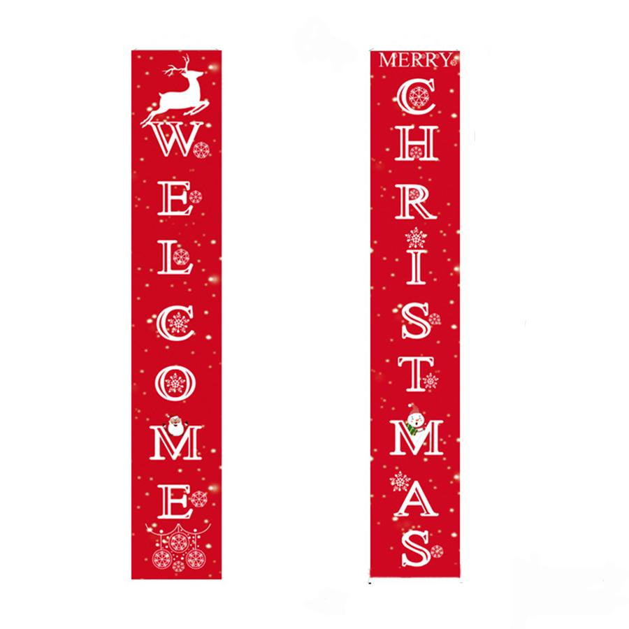 

Merry Christmas Banner Flag Door Hanging Porch Sign Party Decor Xmas Ornament