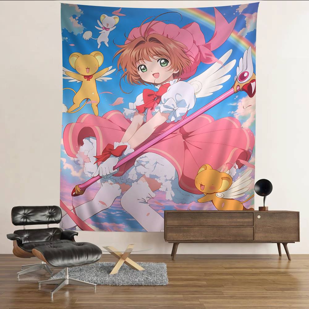 Card Captor Sakura Anime Colorful Tapestry Wall Hanging Bohemian Wall Tapestries Mandala Wall Art Decor