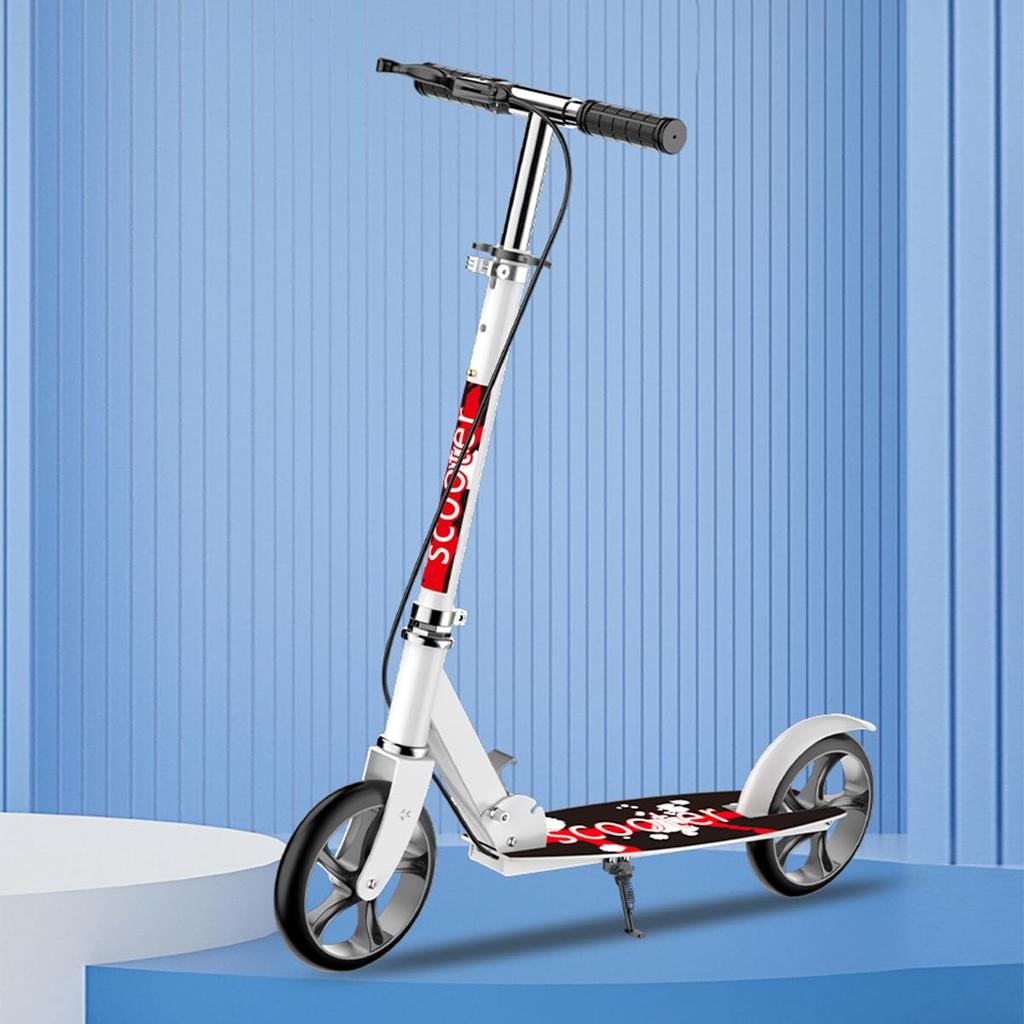 Folding Kick with Height for Gift Scooter/Scooter 4-Stage Adjustment, Foot/Hand Brakes, 8-inch Tires, Stand-Up Type, Children/Adults,