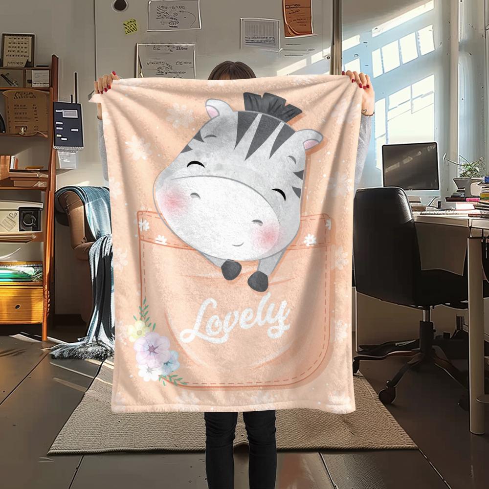 1 Stück Flanelldecke mit Cartoon-Druck, Hohe Qualität, Bequem für alle Jahreszeiten, Heimdekoration, Wärme und Komfort, Perfekt als Weihnachts- oder Geburtstagsgeschenk