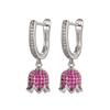 2025 New Set Of Jewelry Necklace Earrings Ring Inlaid Ruby Rose Women's Fashion Simple