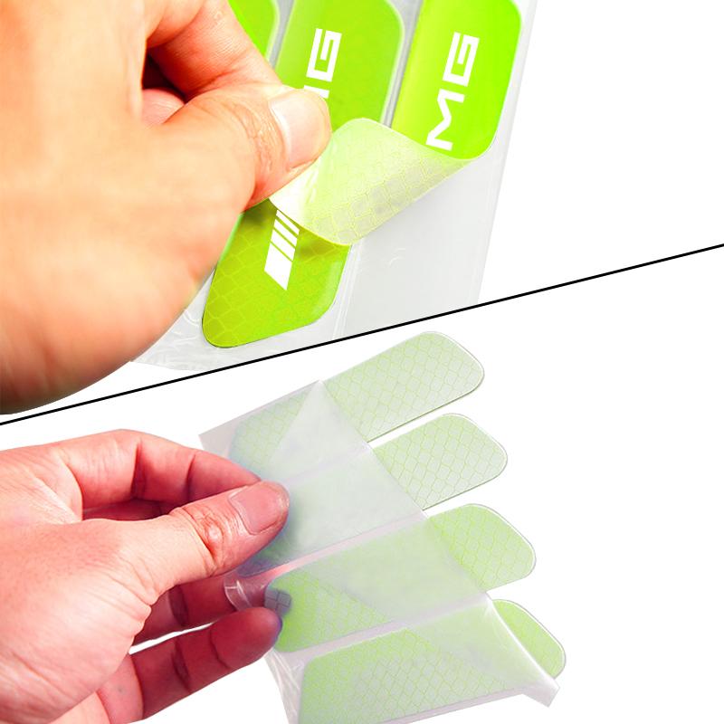 4PCS/set Car Reflective Safety Strip Stickers For Mercedes Benz AMG GLE GLS GLC CLA GLB ML C500 C200 C300 W204 W206 W205 W212 W203