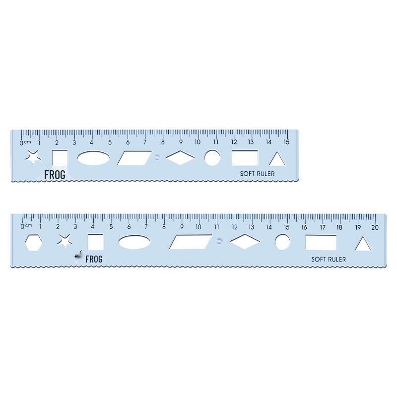 Riglă Moale Multifuncțională – Ondulată și Dreaptă, 15cm/20cm, Plastic Transparent pentru Elevii din Clasa I