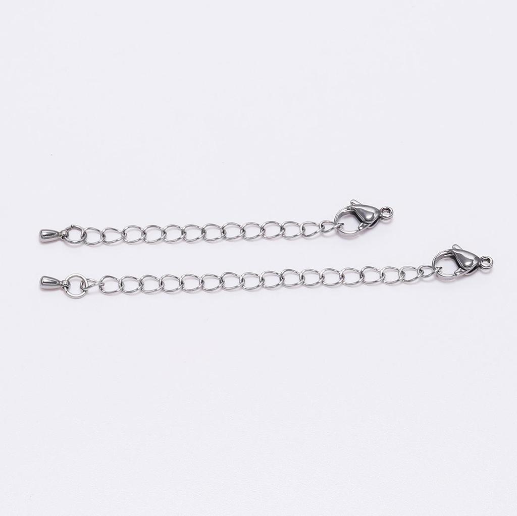 Stainless Steel Bracelet Extension Chain with Water Drop Lobster Clasp for DIY Jewelry