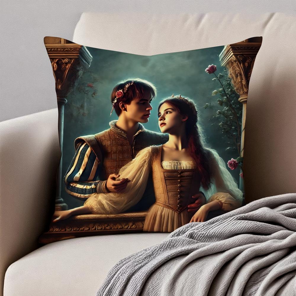 Romantisch R-Romeo und Julia Schöne Kissenhülle Kissenbezug Staubmilbenfrei Unsichtbarer Reißverschluss Kurzer Plüsch Sofakissen