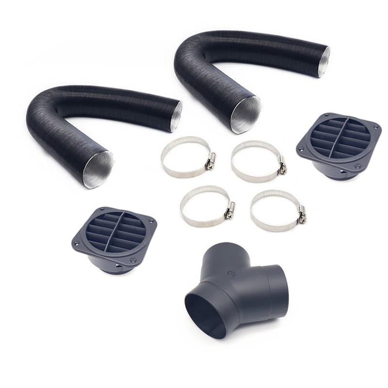 60/75/42mm Car Heater Replacement Kits Air Diesel Parking Heater Ducting Pipe Air Vent Outlet Hose Tube Connector w/Hose Clips