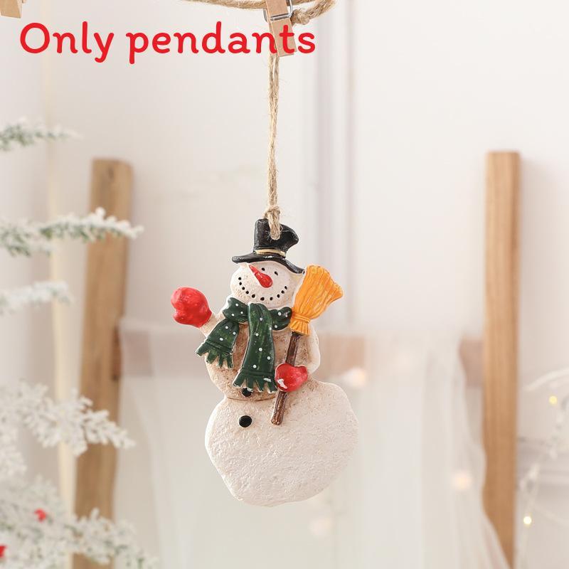 Christmas Holiday Tree Ornaments With Resin Santas Snowmen And Classic Festive Figures