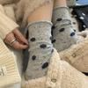 Women's Autumn and Winter Thickened Velvet Warm Point Yarn Polka Dot Wool Tube Socks