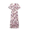 2025 Spring/Summer Women's Slim Open Waist V-Neck Print Dress