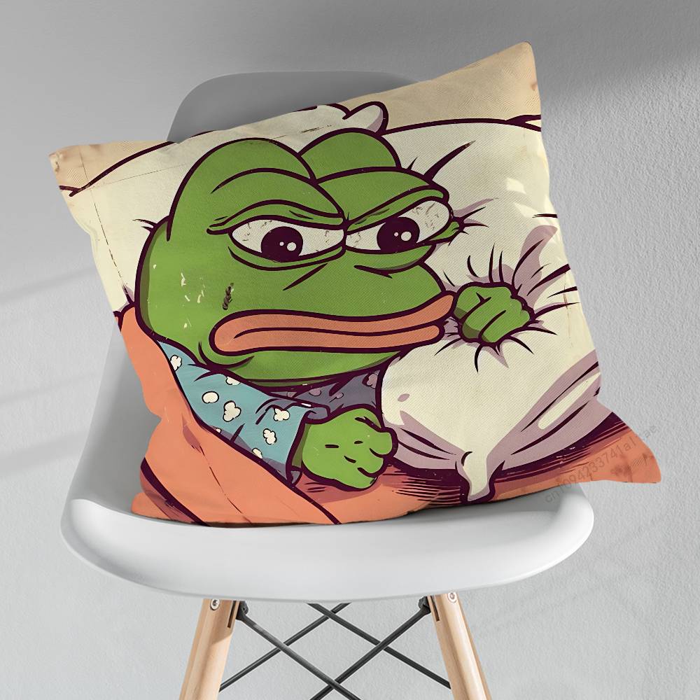 Funny Art PPepe The Frog Throw Pillow Case Living Room Sofa Cushion Cover For Home Bedroom Decoration Protector
