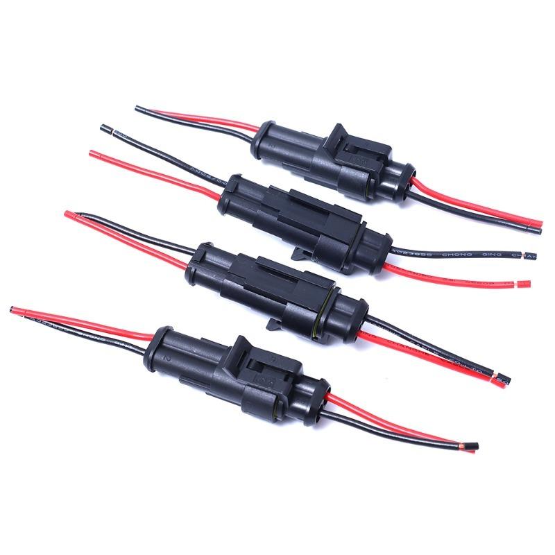 10 Pairs 2Pin Way Wire Harness Waterproof Electrical Auto Connector Male Female Car Plug Connector for Car Motorcycle Truck