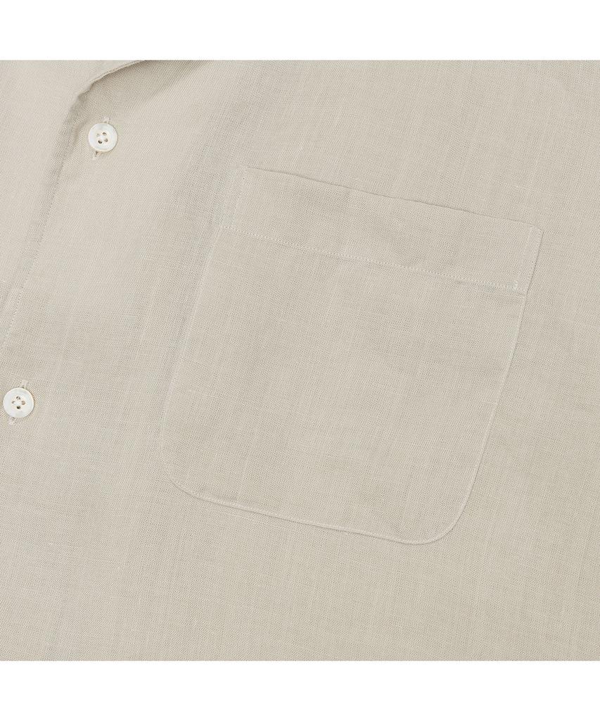 PRODESHIRT [Semi-Oversized] Cuban Open Collar Linen Shirt (Grey)