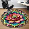 1pc Lotus Mandala Chair Carpet for Office, Round Non Slip Durable Large Size Office Carpet, Suitable for Office