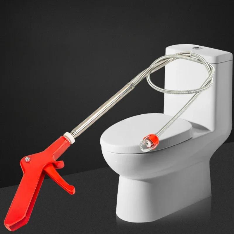 130cm Toilet Unclogger Tool Pipeline  Drain Unblocking Kit One-Stop Plumbing Cleaning Solution FloorDrains SewersEfficientDurabl