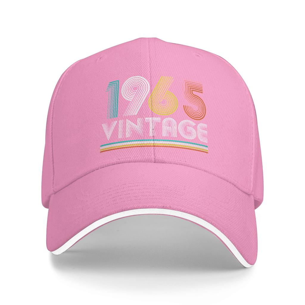 Vintage 1965 Birthday Retro 60th Sun Baseball Cap Summer Male Print Trucker Hat Sunscreen Retro Running Hippie Baseball Caps