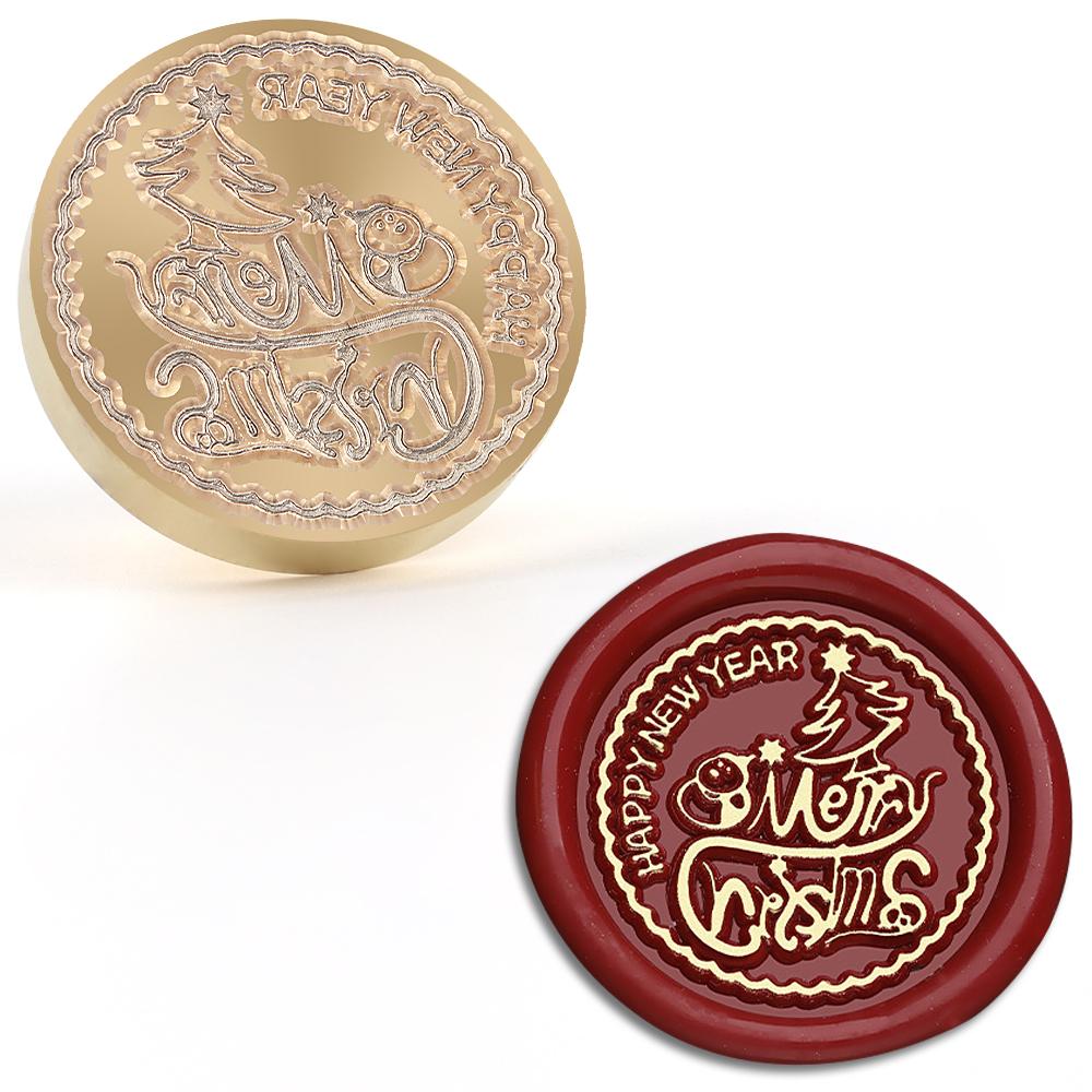 

Штамп-печать из латуни с надписью «Счастливого Рождества», для свадебных приглашений, рождественских открыток, конвертов и вечеринок