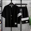 Summer Waffle Knit Loose Fit T-Shirt and Shorts Set