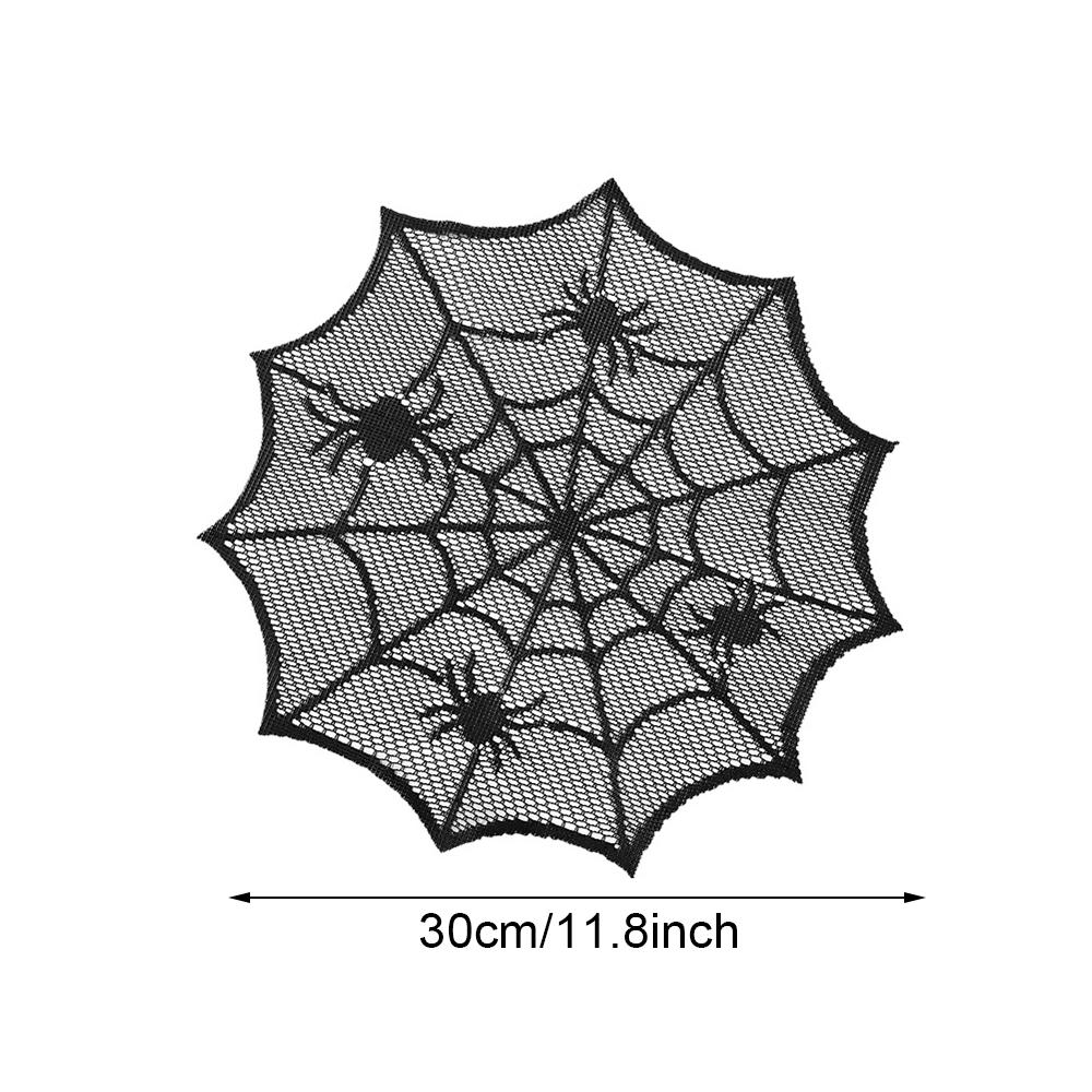 Runtowo 1pc Halloween Spider Web Placemats ,Heat Insulation Halloween Placemats ,Spider Web Table Mats for Halloween Table Decor