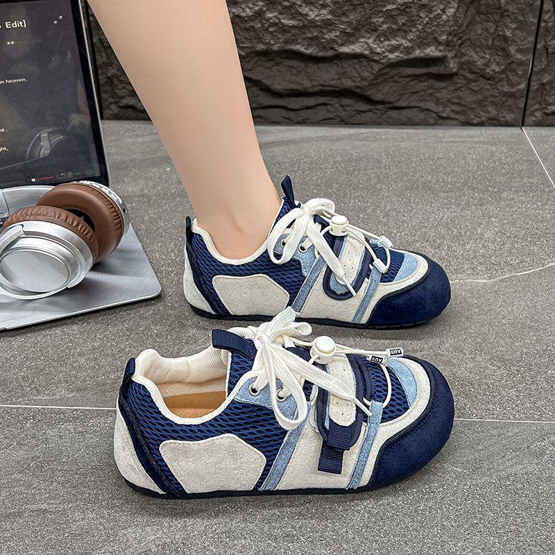 Mesh breathable sports and leisure shoes retro German training shoes ugly cute big head thick sole heightening board shoes 2025 summer and autumn new