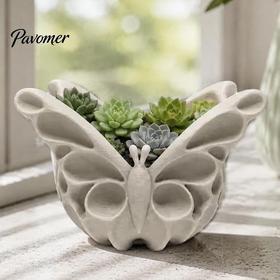 Cute Trinket Dish for Office 3D Printed Butterfly Storage Box, Decorative Succulent Planter, Desktop Modern Minimalist Home Accents Organizer
