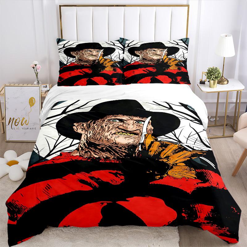 3pcs A Nightmare on Elm Street Bedding Set, Soft Polyester Duvet Cover and Pillowcases Seasons all suitable, Design for Bedroom L1003070