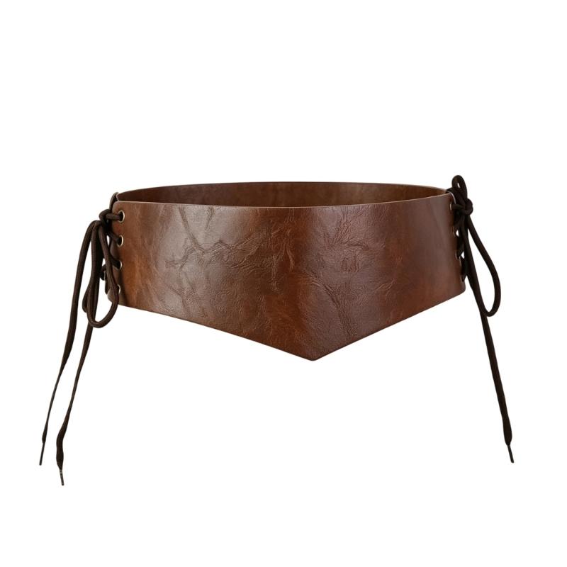 Historical Nordic Waist Belt PU Leather Knight Waist Strap for WOmen Men Stage Performances LARP Historical Costume
