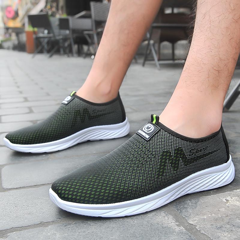 Fashion Mesh Men Casual Shoes Summer Lightweight Sneakers Men Outdoor Walking Shoes Breathable Slip On Mens Loafers Zapatillas Hombre