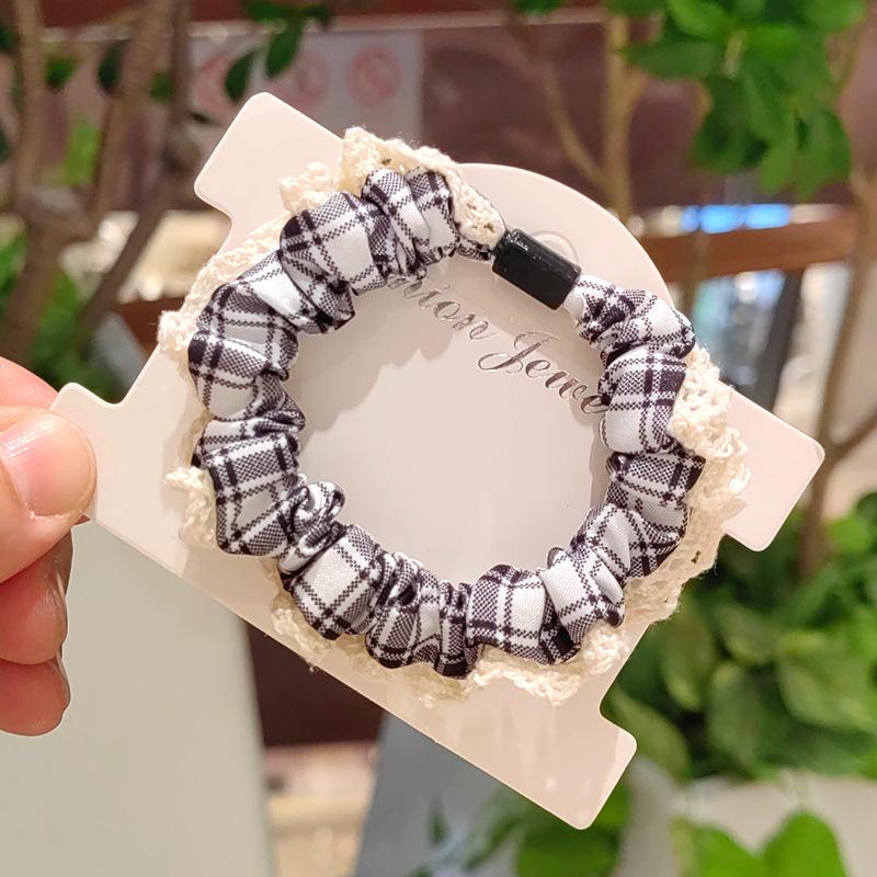 2025 Gumička do vlasů s krajkovým okrajem a sladkou vůní – Dámská gumička ve stylu tenkého střeva na drdoly a vlasové doplňky