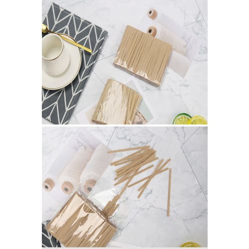 YFFSFDC Twist Tie Wrapping Kraft Paper, Twist Tie Binding Paper for Bread Bags, Wire Ties, Decorative Materials, Iron Wire, 8cm [Pack of 1000]