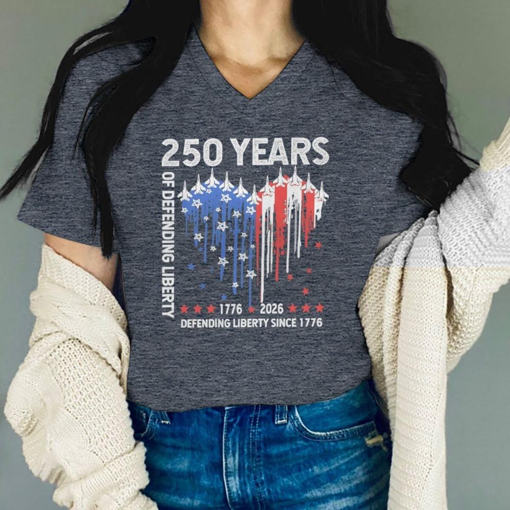 Fourth of July Shirt for Women 250th America Anniversary TShirt USA Flag Heart Design Graphic Tee Top Gift T-shirts