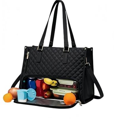 A25F-Lunch-Insulated Compartment Tote Bag 3 In 1 For Women- Removable Design For Office, For Work, Travel