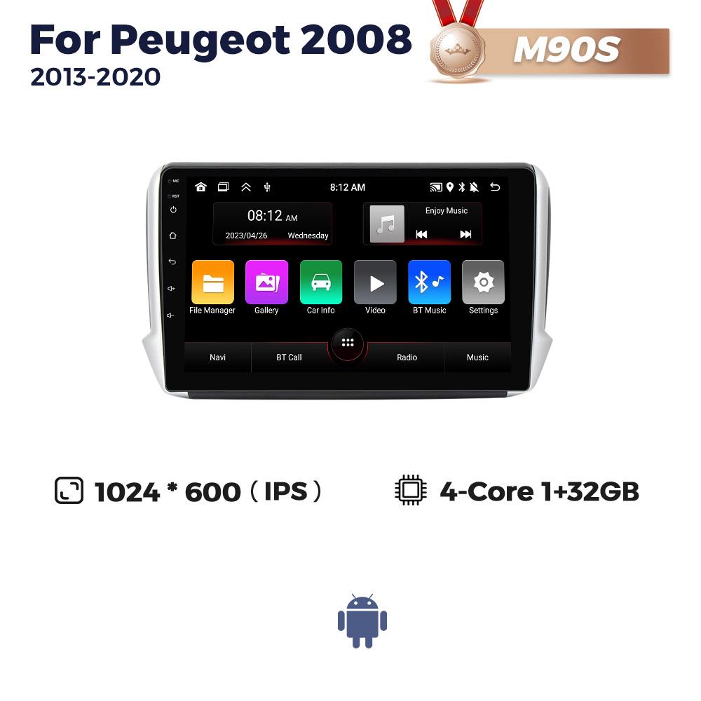 Navifly 8-Core Android Car Radio For Peugeot 2008 208 Series 2012-2018 Multimedia Player GPS Navigation Carplay Stereo Autoraido